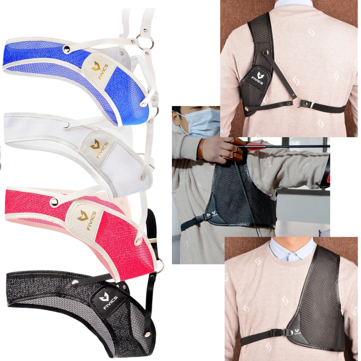 

Archery Right Hand Adjustable Chest Guard 1pc - Durable Fabric Protection for Traditional Recurve Bow Hunting Shooting