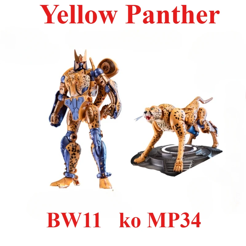 Brinquedo robô de transformação Pantera Amarela BW-11 BW11 Beast Wars Cheetor KO MP34 com caixa