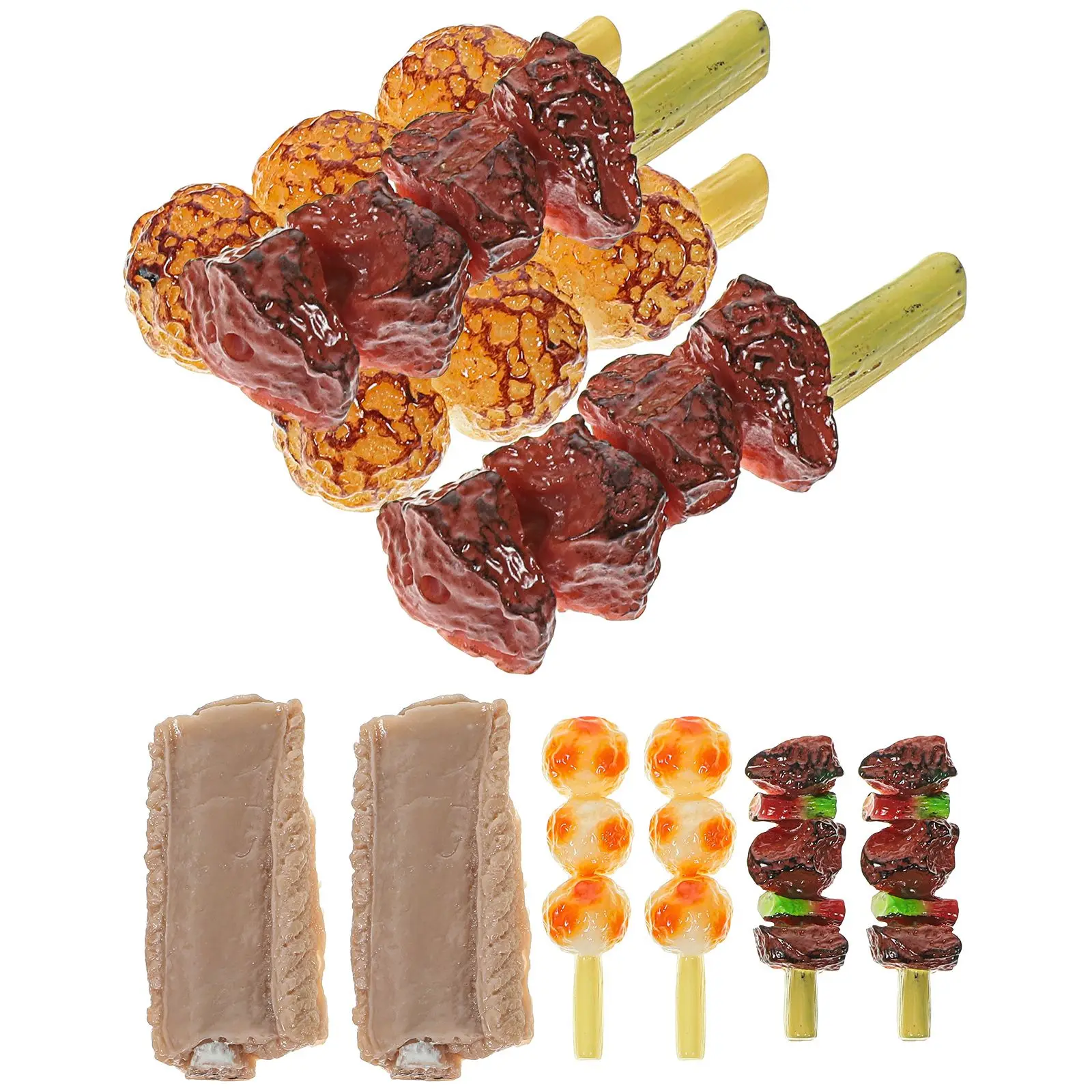 10 Pcs Simulation Barbecue Skewers Toy Kids Pretend Toys Food Photo Props Child