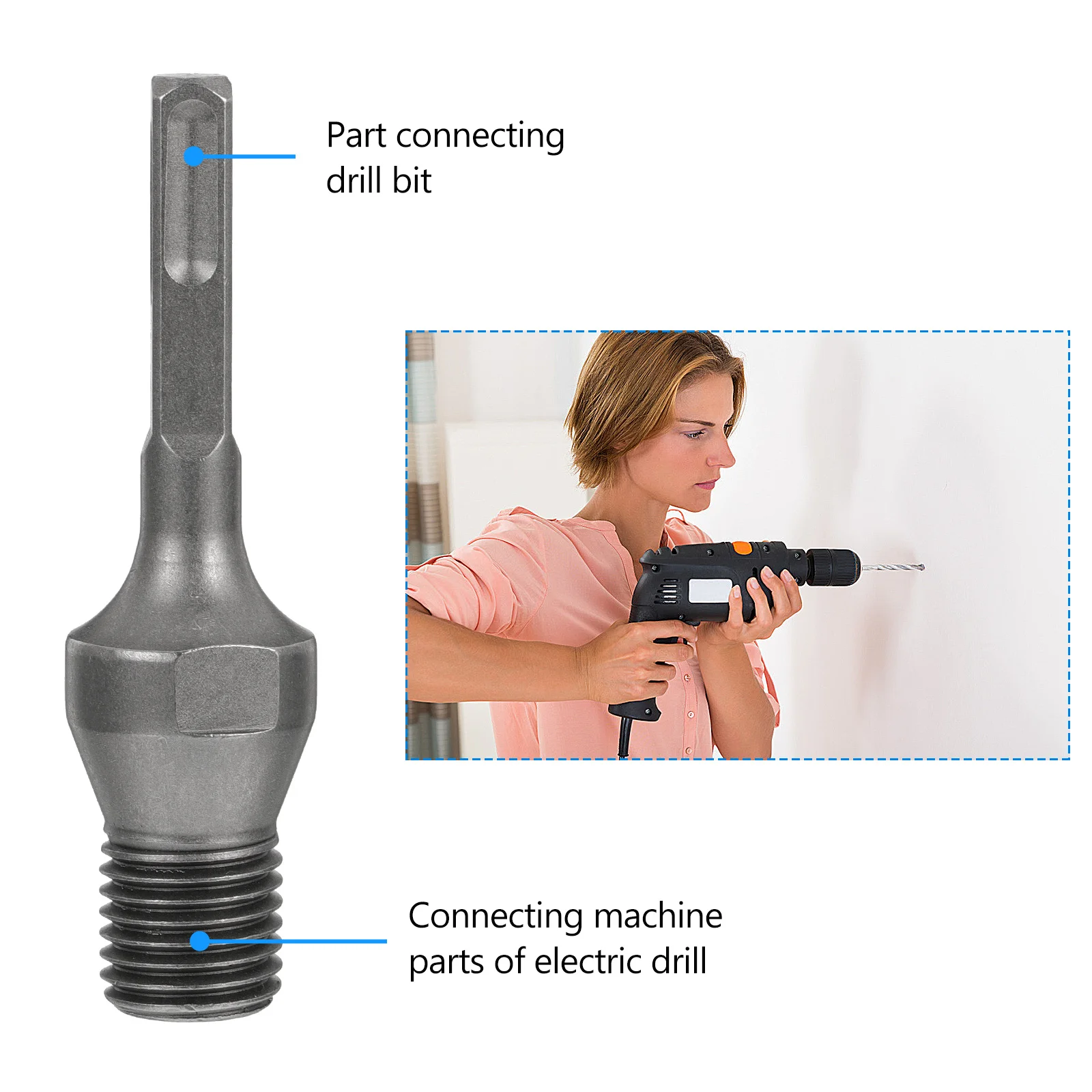 

Electric Hammer Drill Adapter Professional Multifunction Chuck Converter Driver for Brick Wall Hole