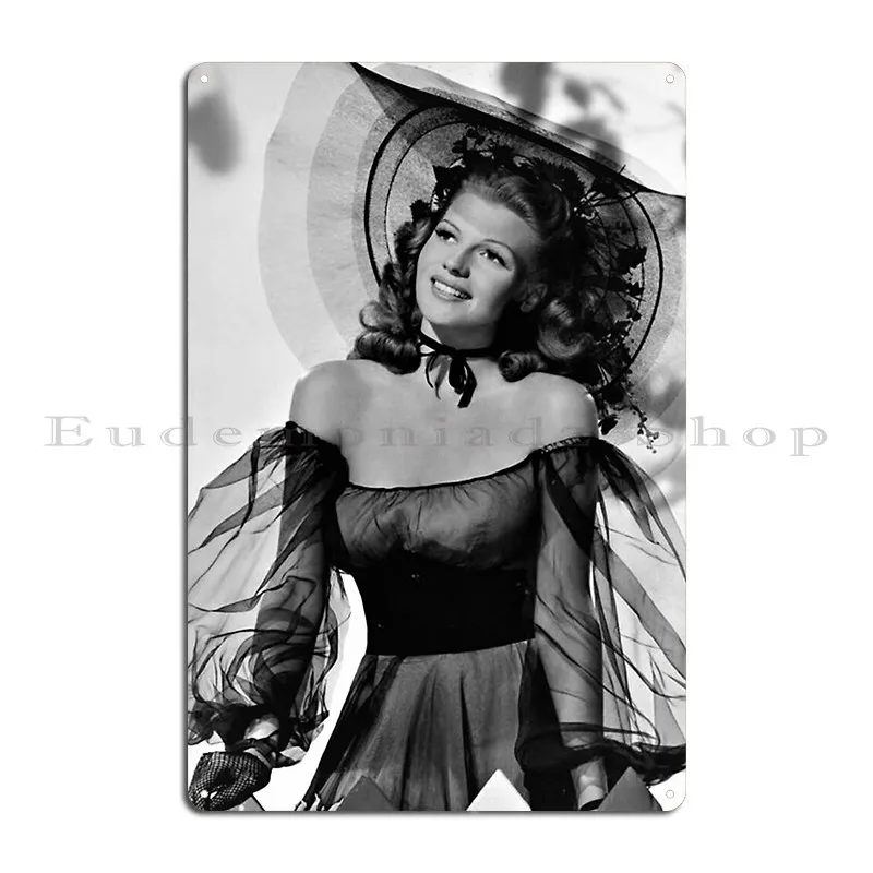 Beautiful Rita Hayworth Metal Plaque Poster Club Bar Garage Cinema Design Bar Cave Tin Sign Poster