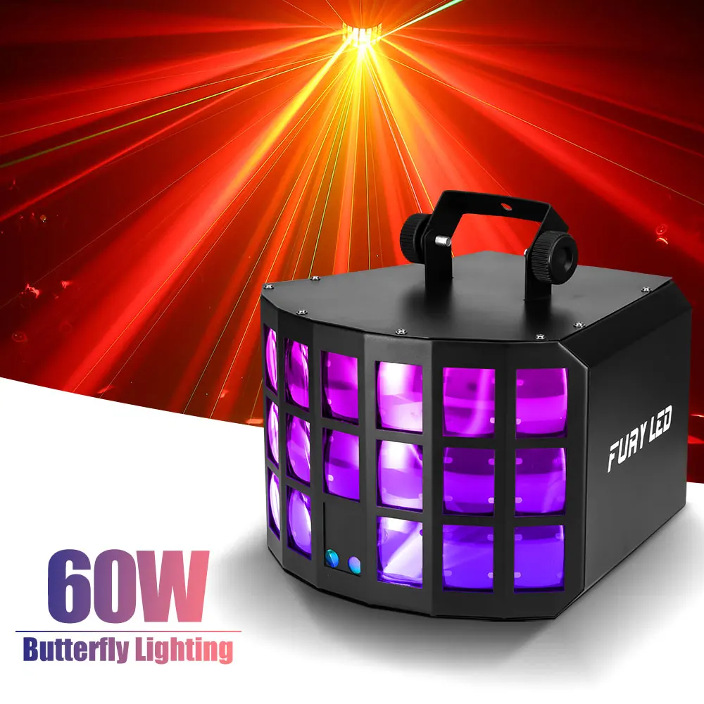 

60W LED 3 Layer RGBW 4in1 Butterfly Light With Remote Control DMX512 DJ Disco Lighting For KTV Party Nightclub