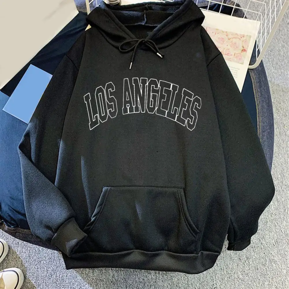 Men Women Los Angeles U.S.A City Hoodies Fashion Letter Printed Sweatshirts Loose Casual Harajuku Hooded Pullover Sportwear