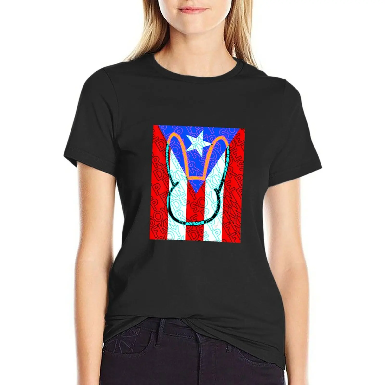 Puerto Rico P FKN R FLAG - Trap Bunny Perreo Gift T-Shirt shirts graphic tees Female clothing new edition t shirts for Women