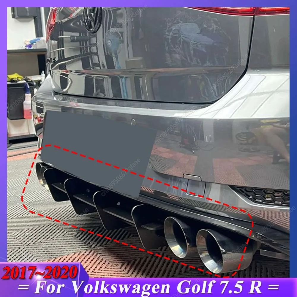 

For Volkswagen Golf 7.5 R 2017-2020 Black Maxton Style Rear Bumper Diffuser Splitter Extension Valance Aero Kits Body Kit Tuning