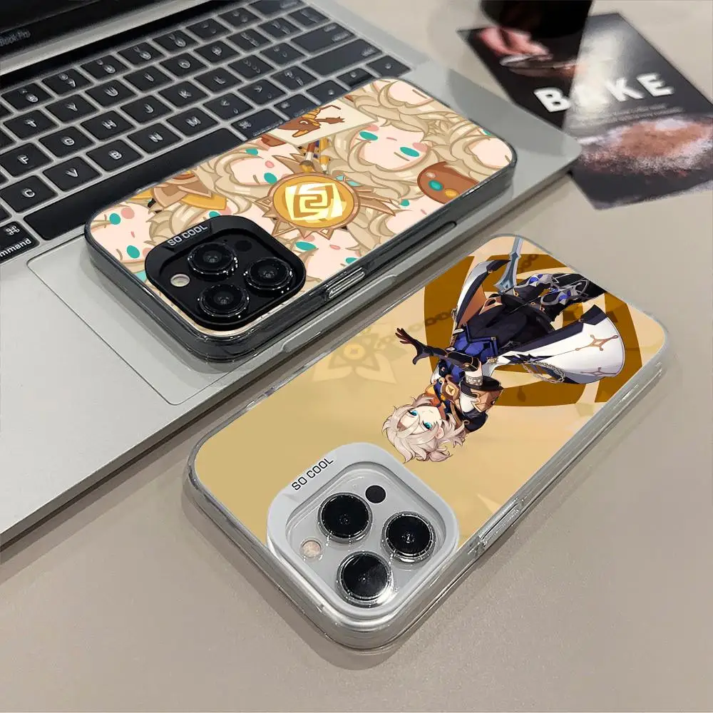 

Game GI Albedo Mobile Phone Case for iPhone 17 16 15 14 13 12 11 X XR XS 8 7 Air Pro Max Plus Translucent Colorful Cover Pretty