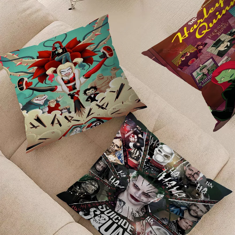 

J-joker H-Harley Quinn Personalized Pillow Cover Kids Bedroom Wild Party Decor Pillowcase Kid Birthday Shower Gift