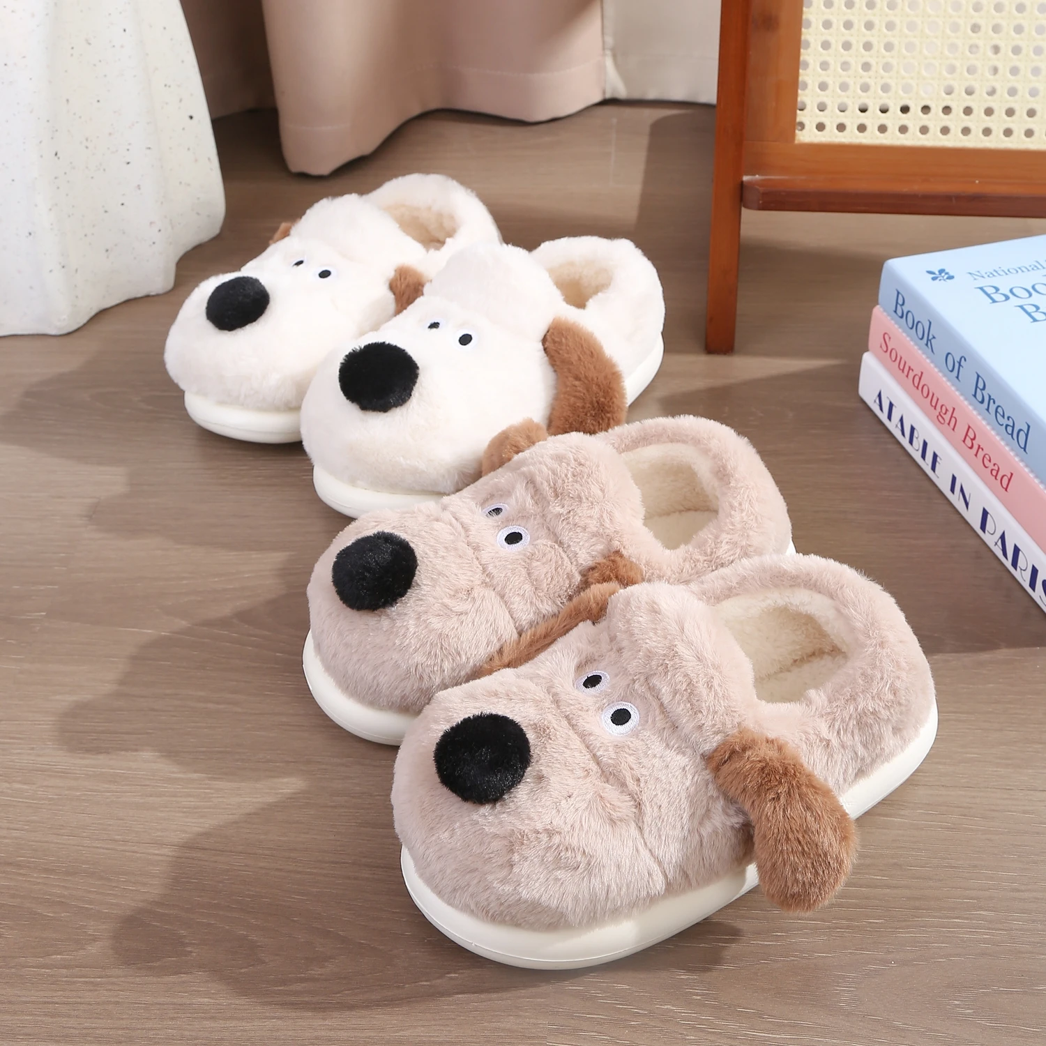 Women's Winter Warm Slippers Cotton Slippers Non-Slip Soft Sole Couple Style Thick Bottom Non-slip Indoor Home Cotton Slippers