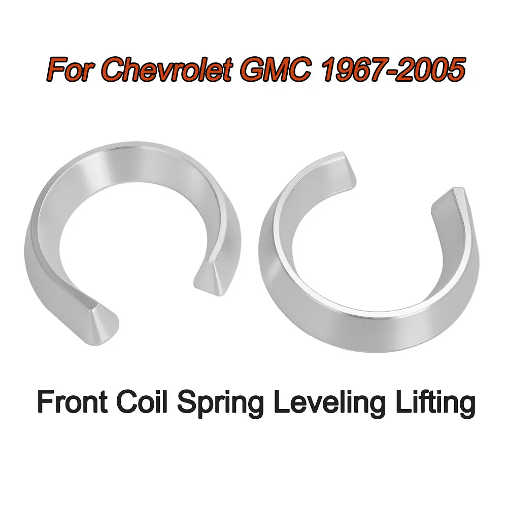 For Chevrolet GMC 1967-2005 3'' front spiral spring gasket leveling lifting Kit Black/Silver 2Pcs C10 C20 30 S10 S15 Sonoma 2WD