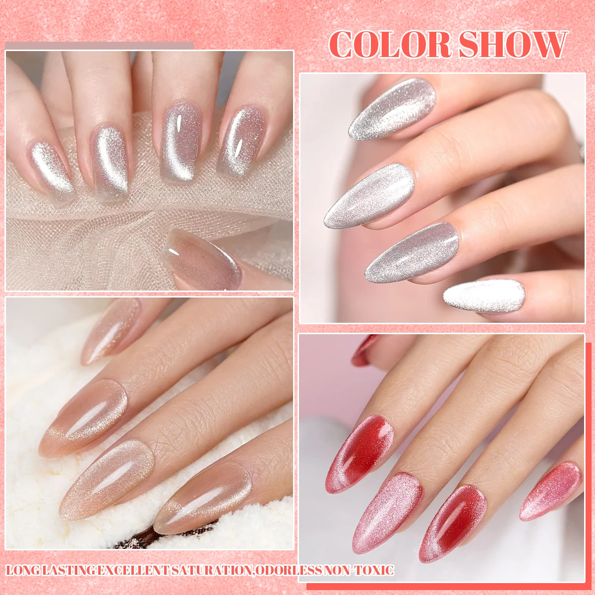 VOKY-クリスタルキャッツアイジェル,光沢,半透明,磁気マニキュア,自宅でのサロン用,女性へのギフト,7ml