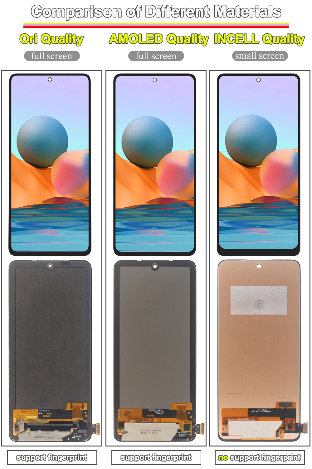 AMOLED LCD for Redmi Note 10 Pro Max Display Touch Screen Digitizer Assembly for Redmi Note 10 Pro Max M2101K6I LCD