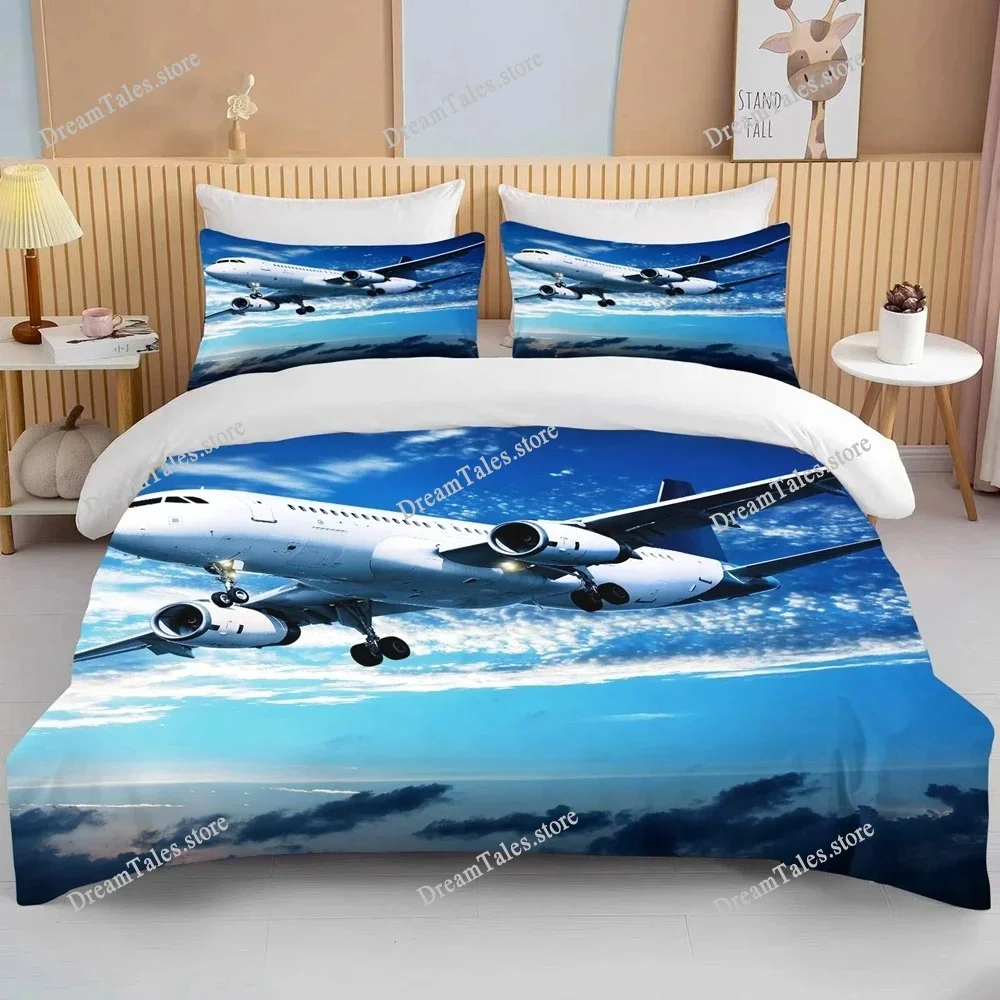 

Fashion 3D Printed Airplane Plane Bedding Set Cartoon Duvet Covers with Pillowcases Soft Bedclothes Custom Bed Linen Drop Ship