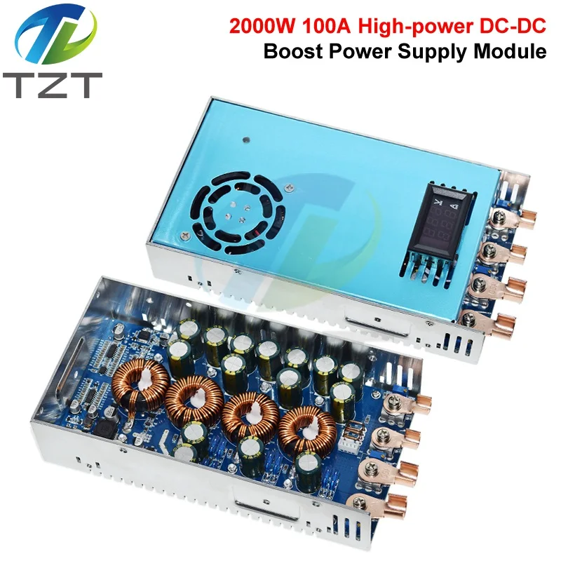 2000W 100A CC CV Ladeboost Netzteil 12-60V bis 15-80V DC-DC Step Up Boost Converter Spannungsregler mit Voltmeter