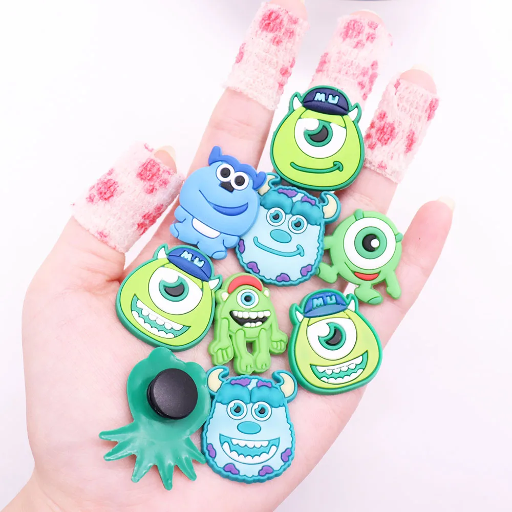 1-8PCS Miniso Disney Monsters, Inc Sullivan PVC Shoe Charms For Clogs Pins Hole Slipper Decoration Sandals Shoes Accessories