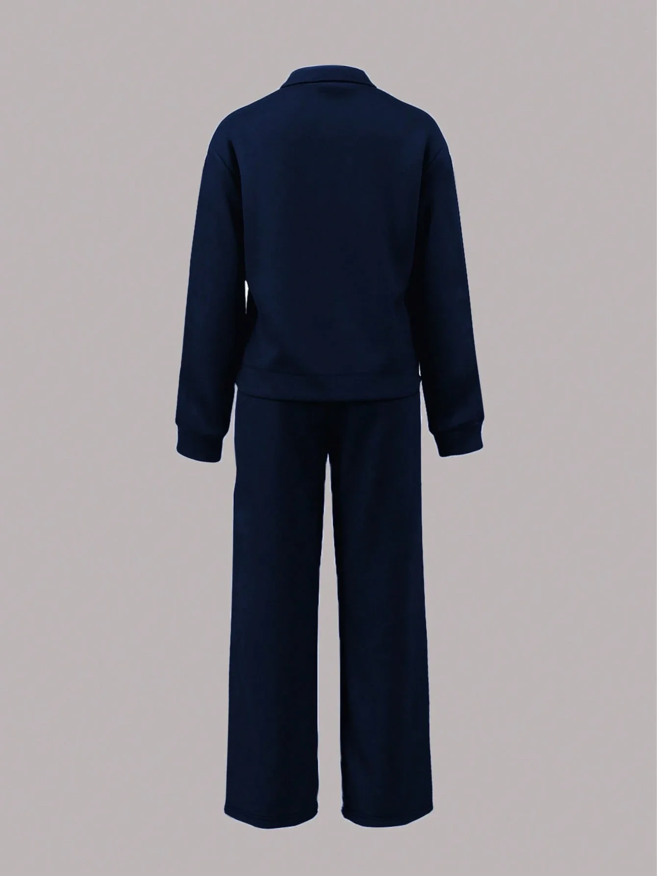 

Casual Women's Sporty Two Piece Set Navy Blue Striped Track Suit