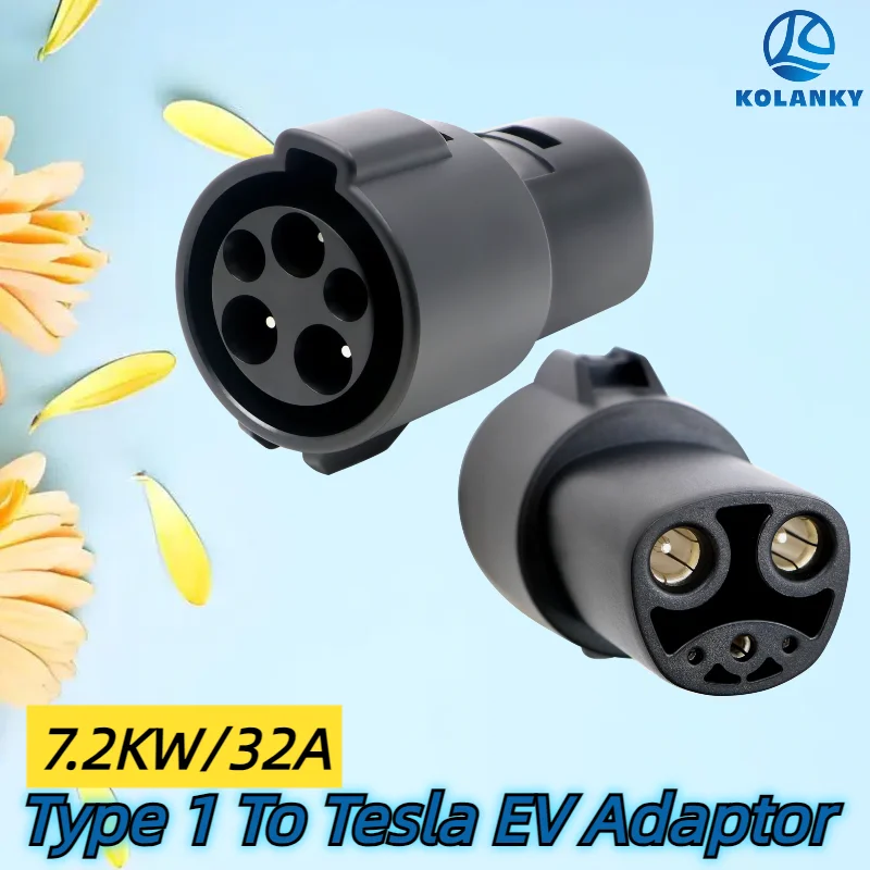 J1772 7.2KW Type1 to NACS EV Charging Adapter 60 Amp (250V) - Compatible with Tesla Model S/3/X/Y & Cybertruck Electric