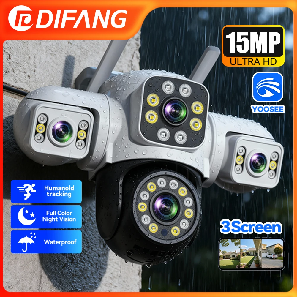 yoosee-15mp-wifi-security-camera-outdoor-ai-human-tracking-3-lens-3-screens-360°-ptz-surveillance-full-color-night-vision-cctv