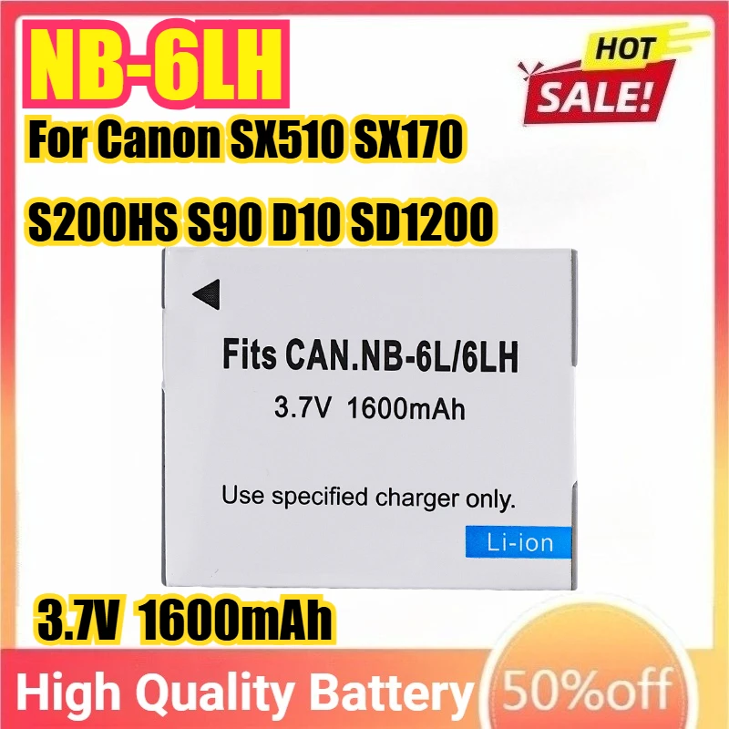 

nb-6L NB-6LH Camera For Canon Batteries SX510 SX170 S200HS S90 D10 SD1200 for Powershot ELPH 500 HS, 500HS, 500 HS, ELPH 500 ,