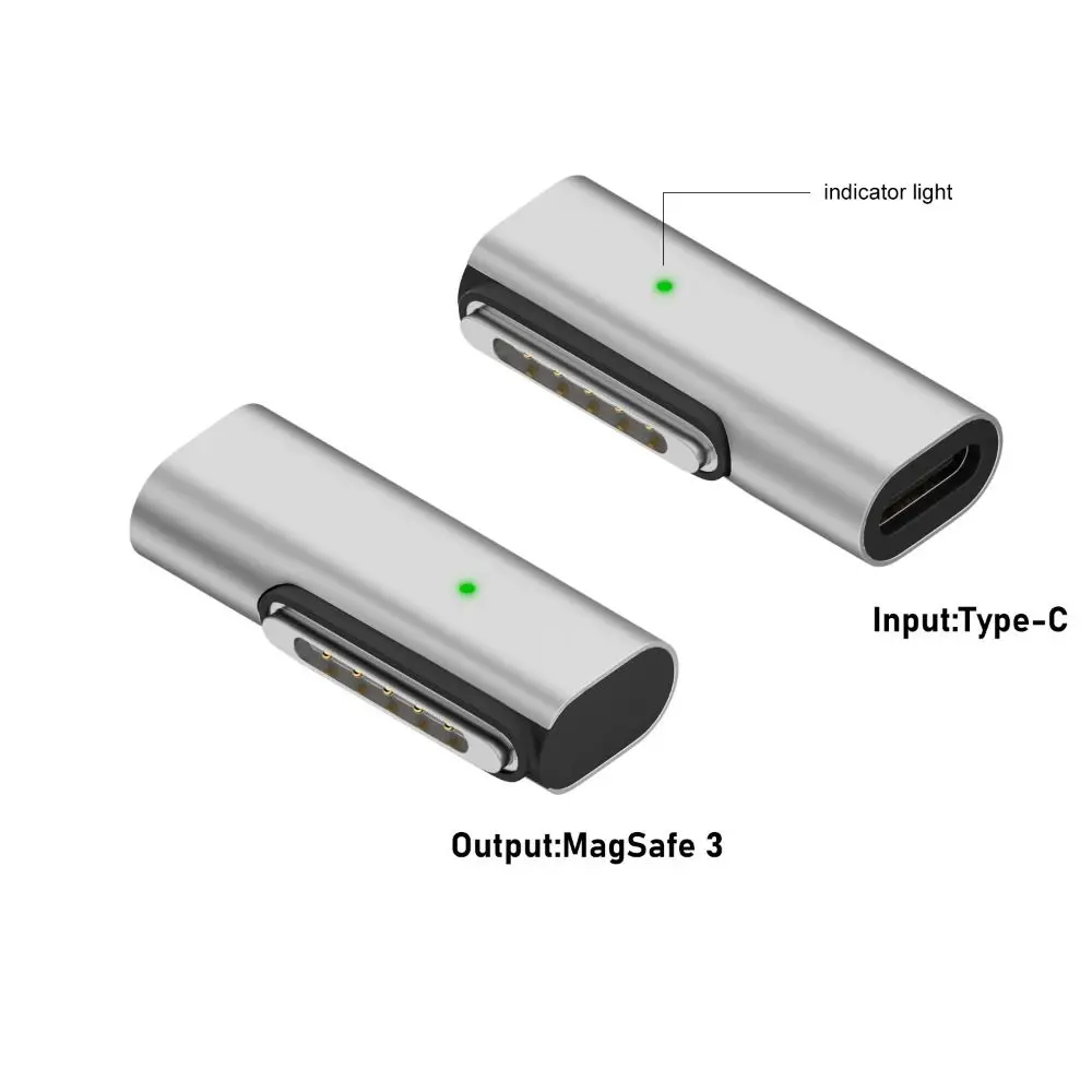 140W Konwerter żeński typu C na Magsafe 3 Złącze do laptopa Adapter magnetyczny USB-C Lampka kontrolna 28V 5A dla MacBook Air/Pro