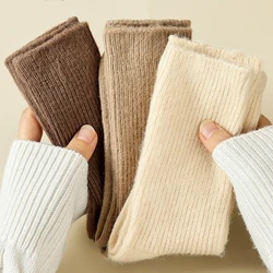 Warm Autumn Cashmere Thick Wool White Socks Women Winter Thicken Warm Harajuku Socks Cute Thermal Japanese Fashion Solid Color