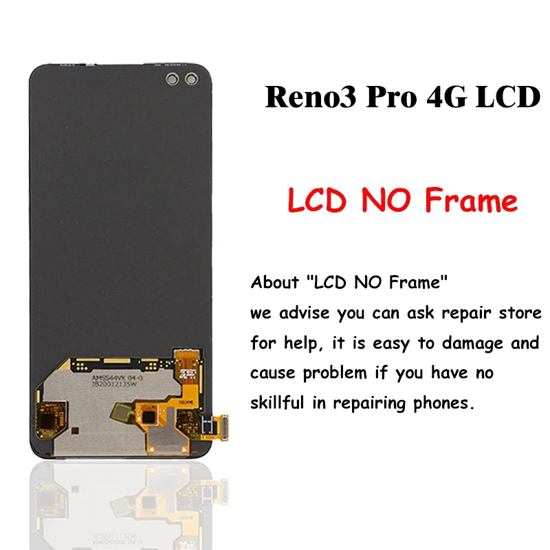 Untuk OPPO Reno3 Pro 4G Layar LCD Layar Sentuh Rakitan Digitizer untuk Reno3 Pro 4G CPH2035 CPH2036 Tampilan LCD