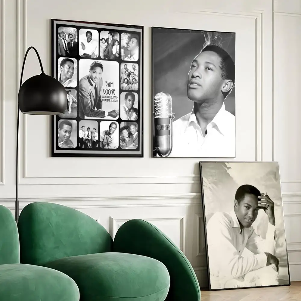 King of Soul S-Sam C-Cooke Poster Home Bar Wall Art Sticker Waterproof Self-Adhesive Mural for Living