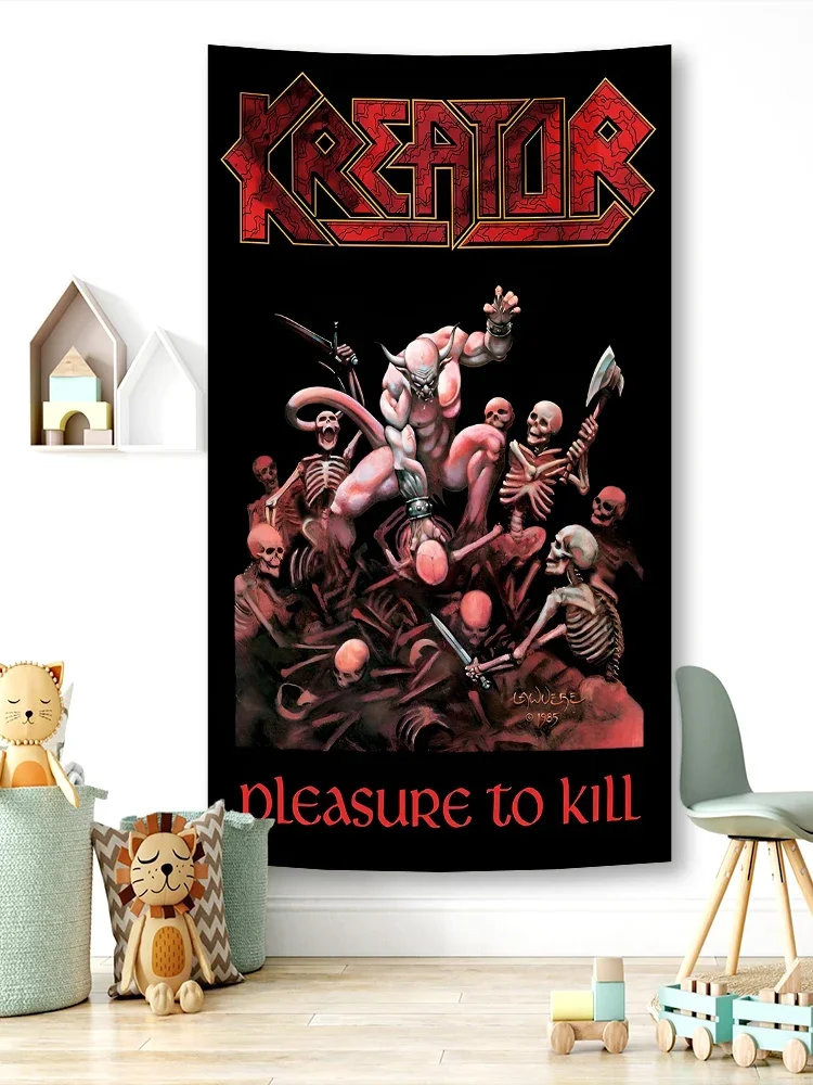 90X150CM 3X5Ft Kreators Flag Thrash Metal Band Polyester Printing Rock Band Banner For Decor Tapestry