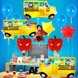 1pcs yellow large school bus aluminum film balloons welcome students back to school during the back to school season, classroom