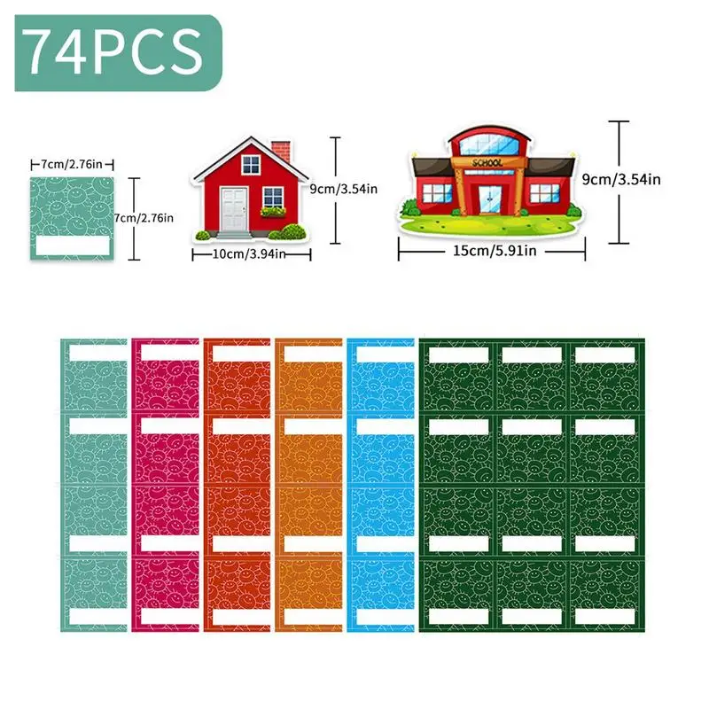 Kinder Anwesenheit Tasche Diagramm Klassen zimmer Tasche 74 Karten Diagramm Zeichen in hängende Tasche für Lehrer Vorschule Management