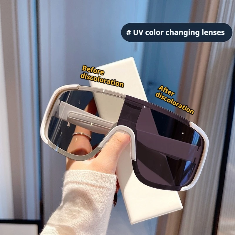 

UV Color Changing Lenses Bicycle Sunglasses for Men Women UV400 Pretection Sunscreen Fishing Bike Glasses Night Vision Goggles