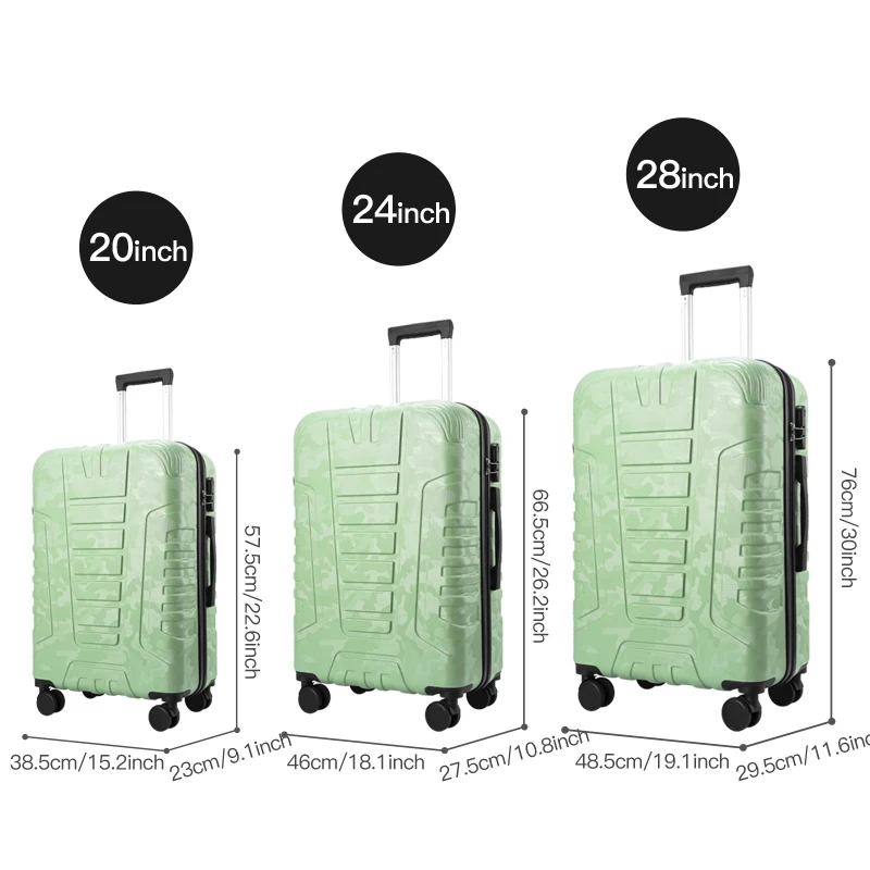 

3-piece set of 20 24 28 inch luggage, portable luggage, new silent universal wheel, women's zipper, men's durable pull rod