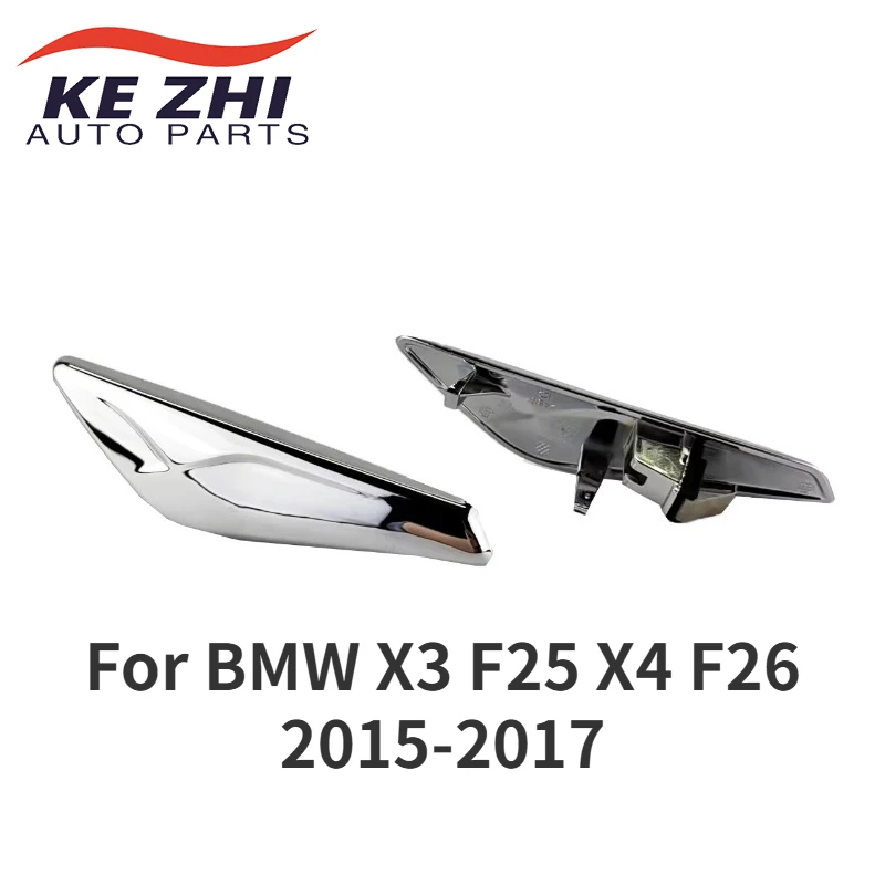 51117338569 51117338570 2pcs Left Right Fender Chrome Emblem Moulding For BMW X3 F25 X4 F26 2015-2017