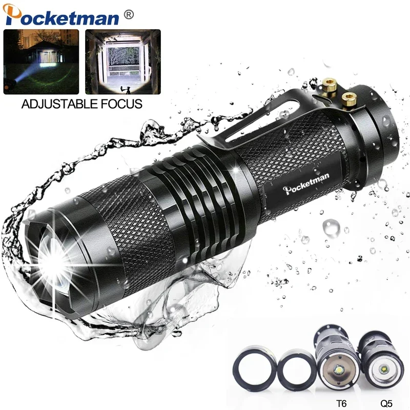 

Super Bright LED Flashlight Aluminum Alloy Tactical Flashlights Pocket Emergency Light Zoom Torch High Lumens