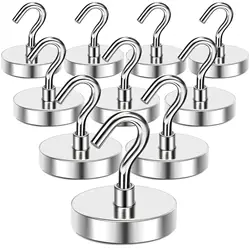 D36mm Magnetic Hook Heavy Duty,88 lb (about 40 kg)+ Strong Neodymium Magnet with Hook, Suitable for Refrigerator Hanging