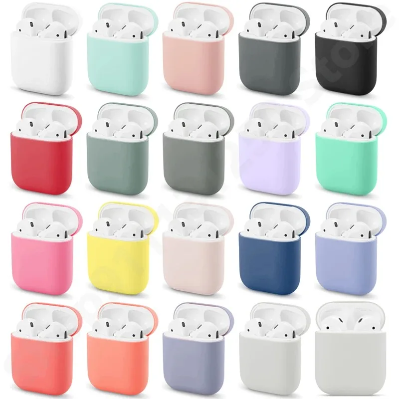 Ultra-thin Silicone Cases For Apple AirPods 2 Generation Wireless Earphone Protective Cover Box For  AirPods 2 1 Case Fundas