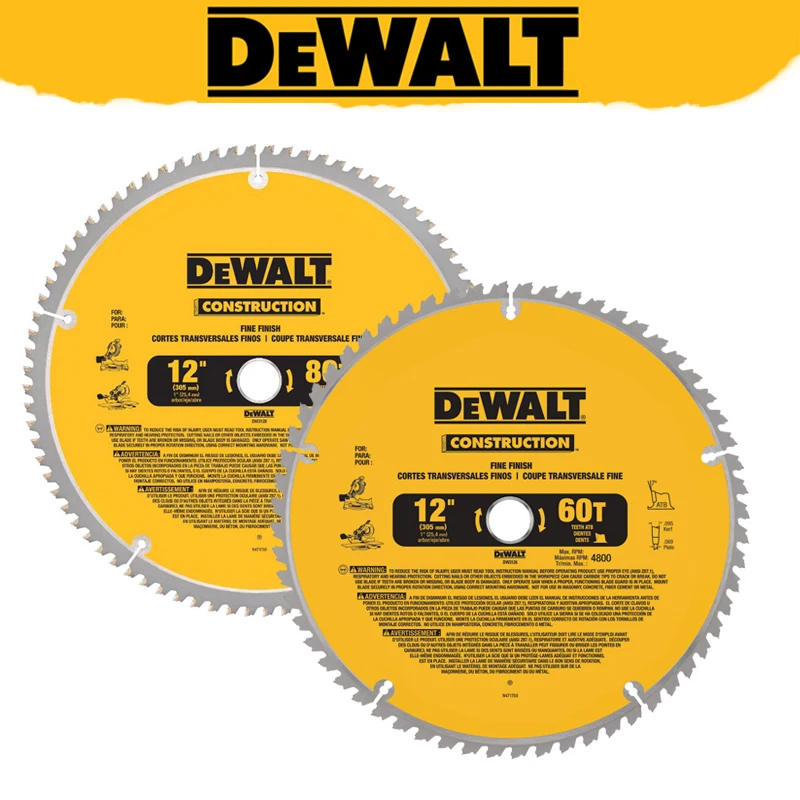 DEWALT oryginalny DW3126 DW3128 piła ukośna ostrza 12in 60T 80T szybkotnące stalowe akcesoria do elektronarzędzi tarczowe