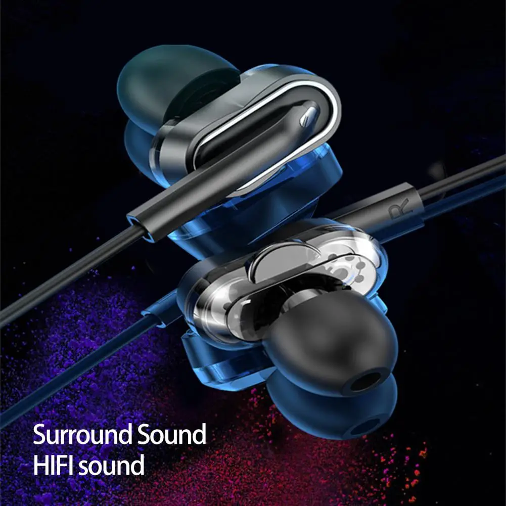 Wired Headset Stereo Surround Noise Reduction 3.5mm In-ear Wire Control Earphone Phone Accessories