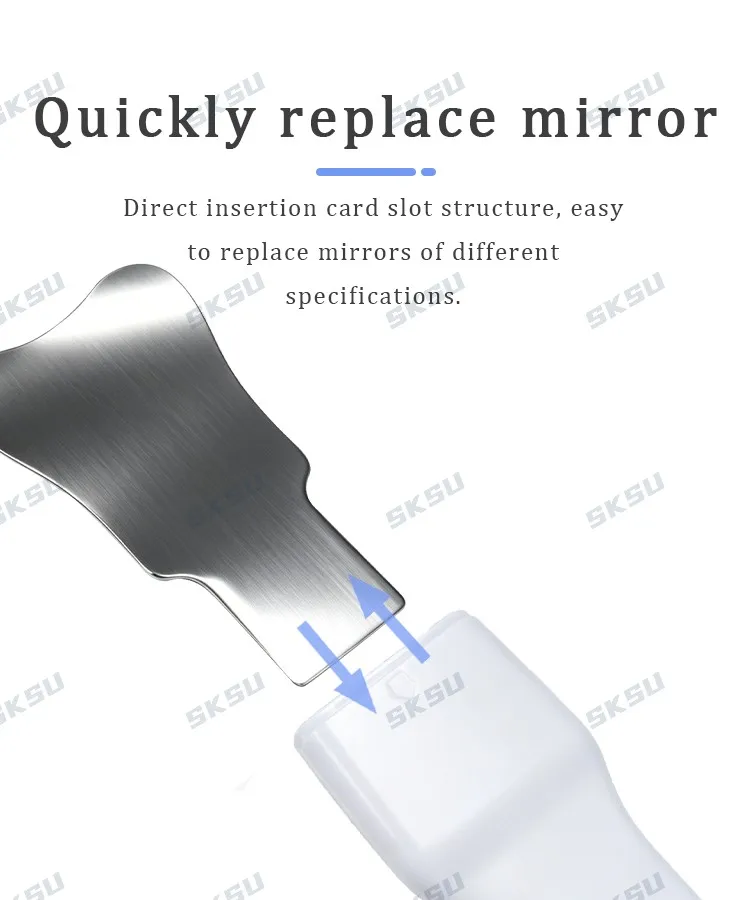 SKSU Dental-Antibeschlagspiegel-Set, beschlagfrei, intraorale Fotografie, Edelstahlspiegel mit LED-Licht, kieferorthopädische Reflektoren – Detail 4