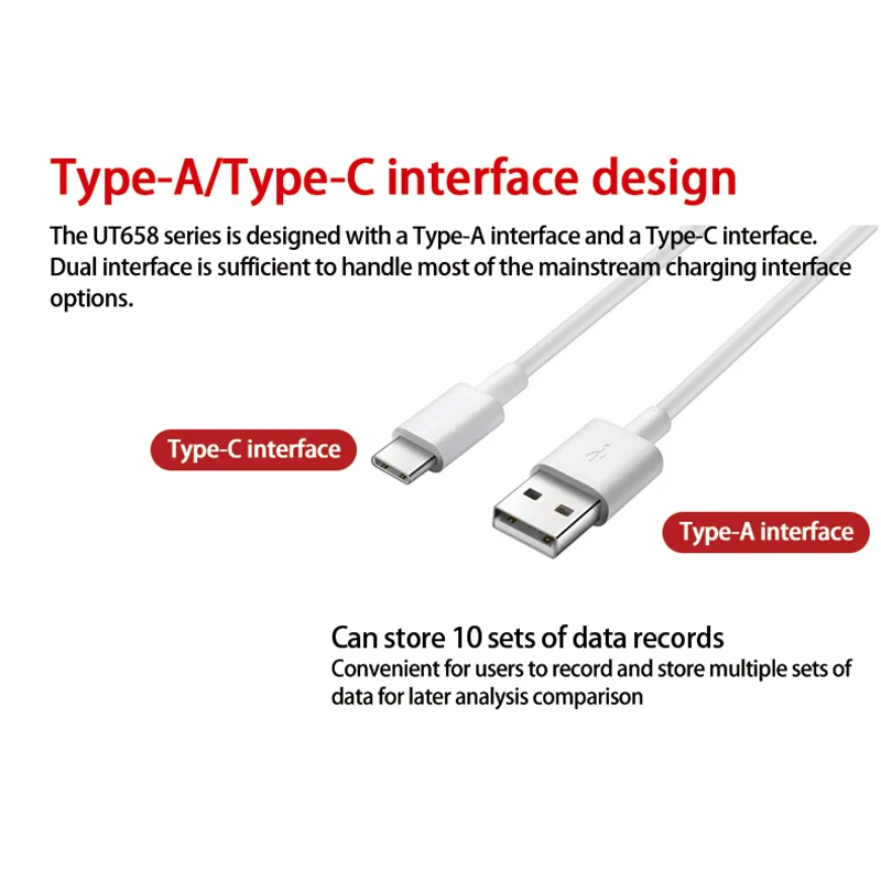 UNI-T USB Tester UT658 Series Digital Voltmeter Ammeter Current Amperemeter Capacity Meter Doctor For Mobilephone Tablet Power