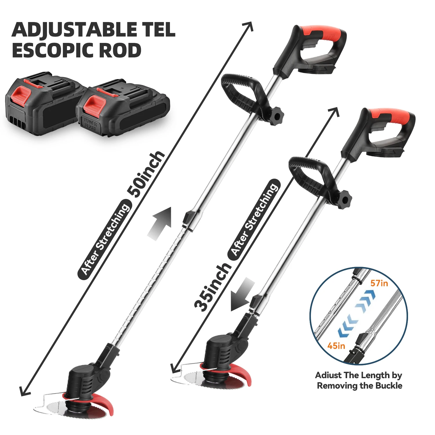 Lithium Electric Grass Trimmer Cordless Lawn Mower With Wheels Portable Grass Cutter Garden Pruning Power Tools view 6