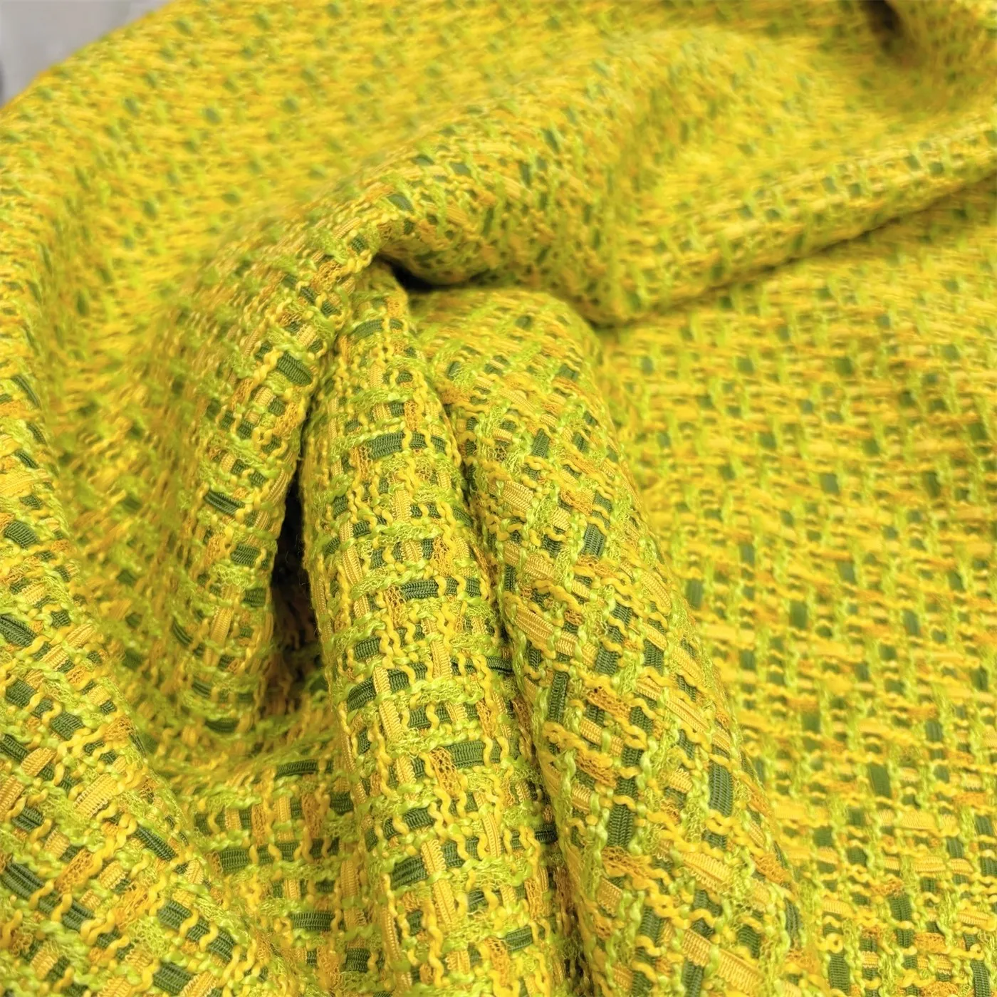 

1yard Coarse flower small fragrant wind tissu Light luxury Soft pendant fabric Designer jacket fabric for clothing