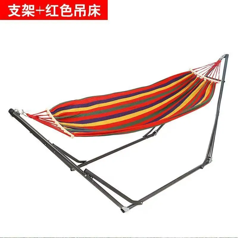 Portable courtyard outdoor double swing bracket indoor anti-rollover hammock chair foldable folding hammock stand