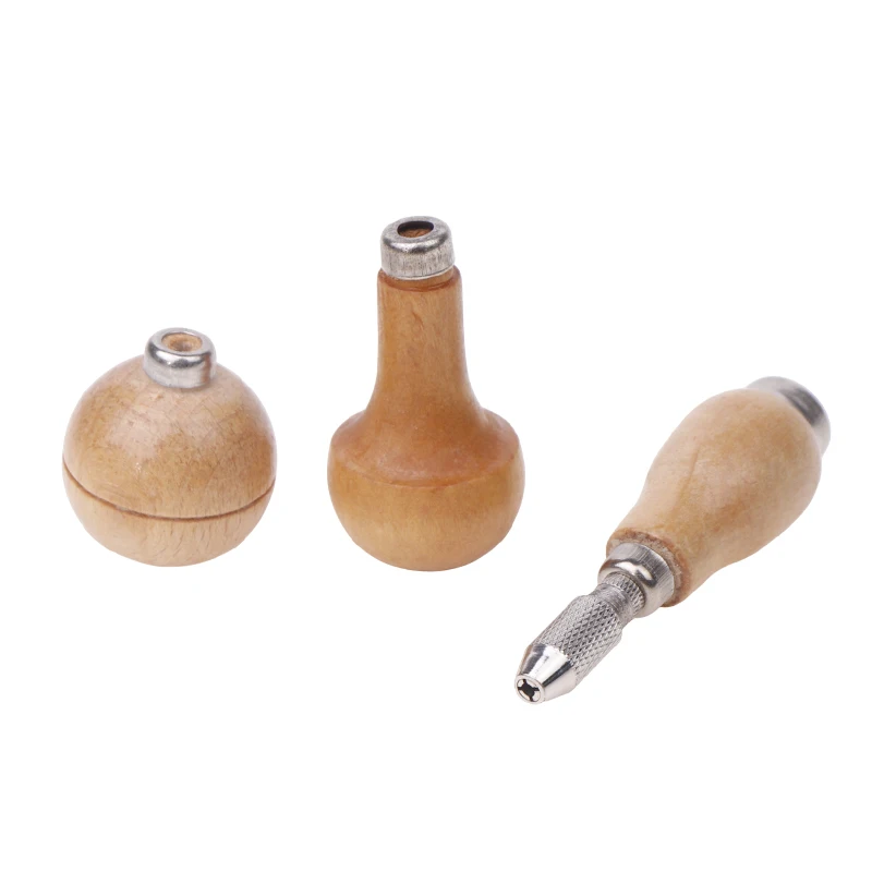 Mushroom Push Drill Bit Handle Jewelry Craft Handle Graver Pin Vise Wooden Handle With Chuck DIY Woodworking Twisting Wire Tools