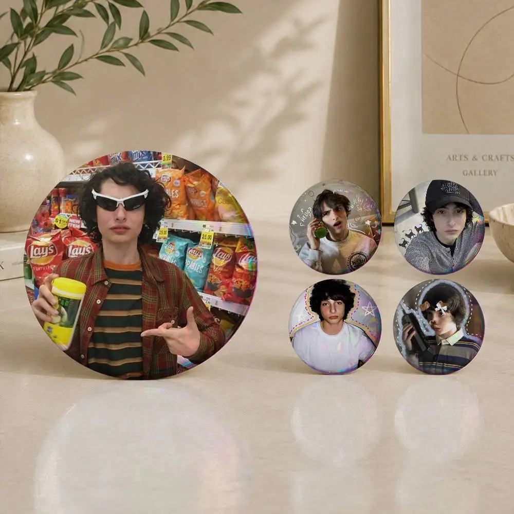 Finn Wolfhard Stranger Brooches Cartoon Badge Pins Backpack Hat Accessories Friend Gift
