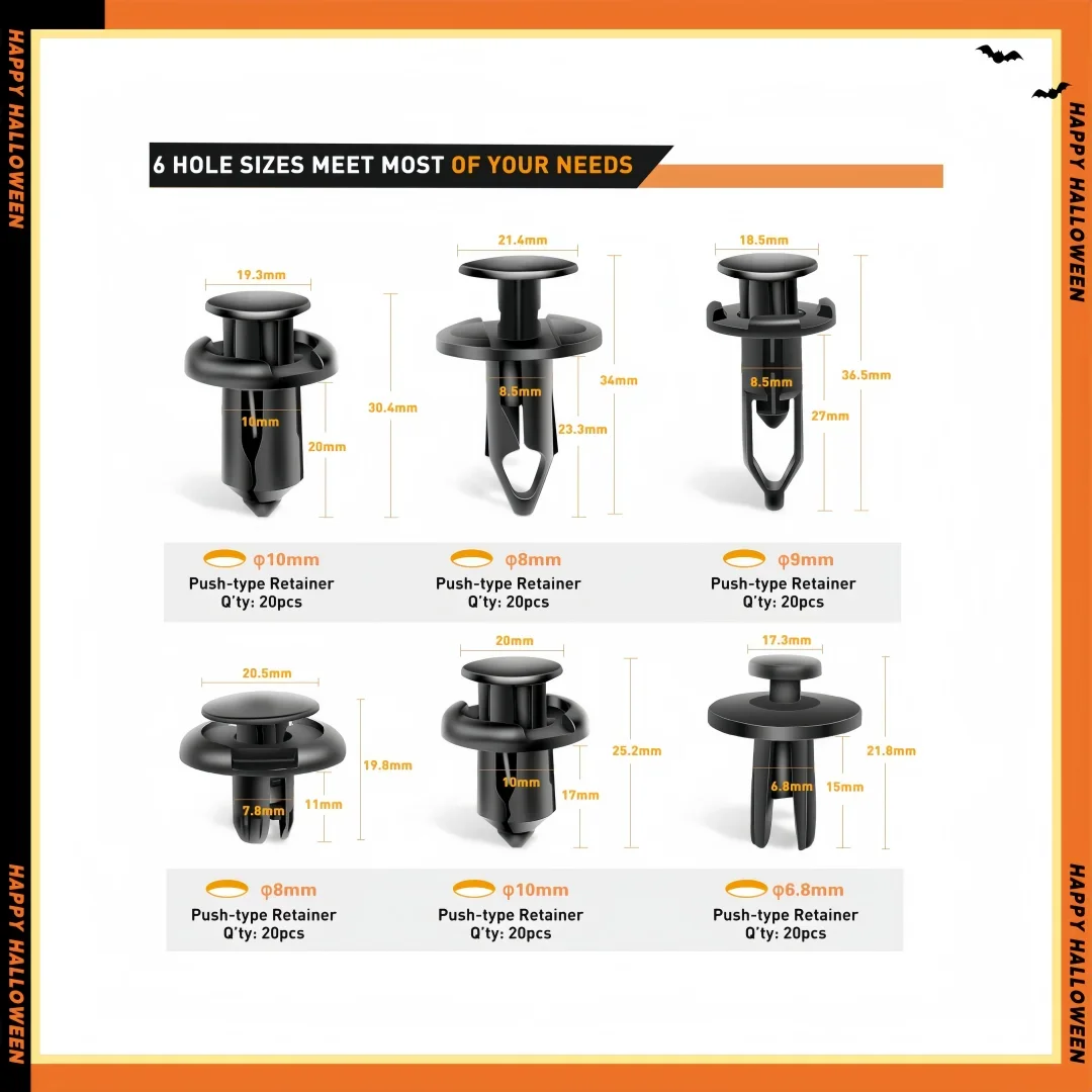 

120PCS Car Retainer Clip Kit - Auto Bumper Rivet Fastener Remover & Expansion Screws