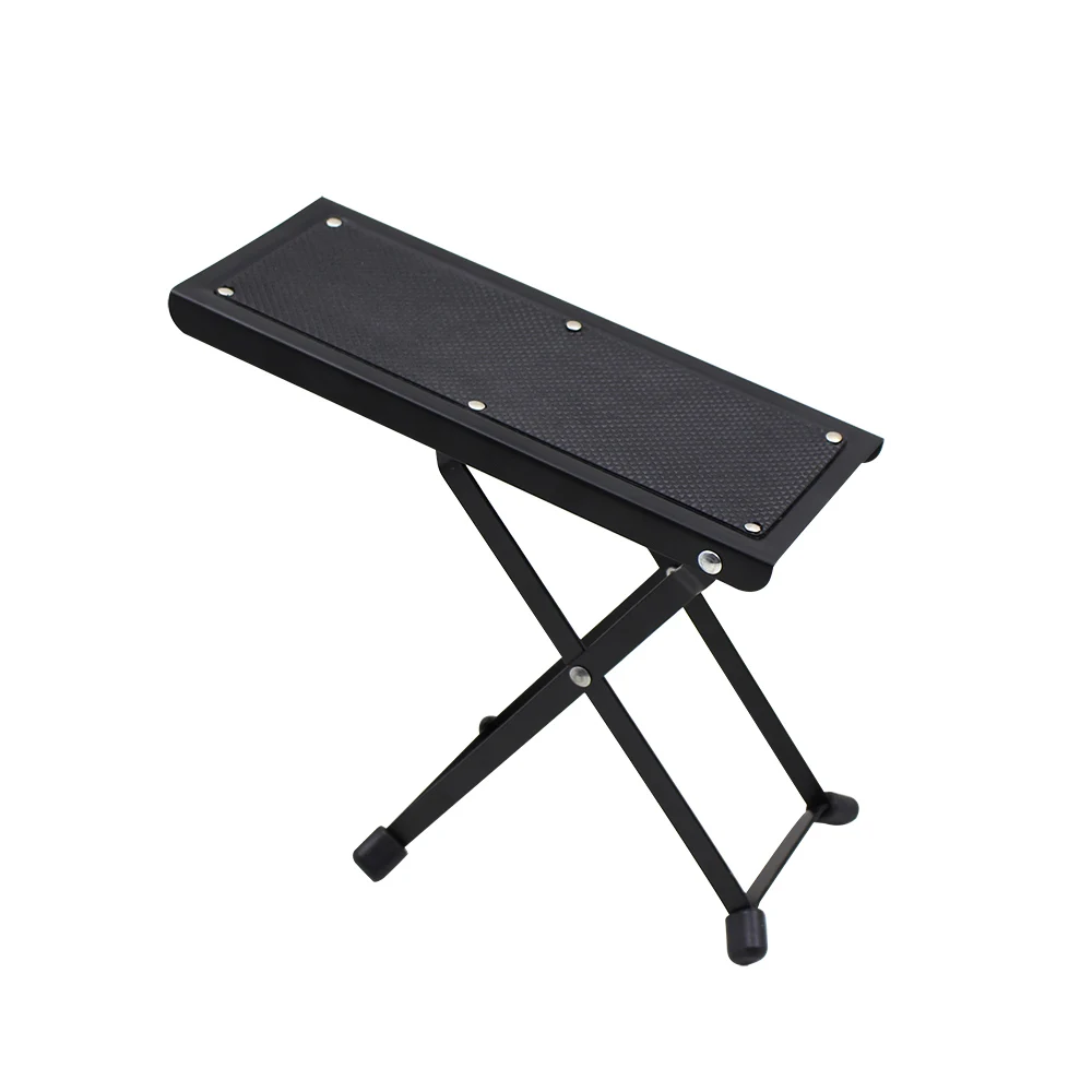 Tabouret de pied de guitare 4 positions réglable en hauteur pliable pédale de guitare repose-pieds marchepied noir pour accessoires de pédale de guitare