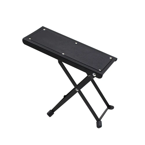 Taburete de pie de guitarra, 4 posiciones, altura ajustable, plegable, Pedal de guitarra, reposapiés, taburete negro para accesorios de Pedal de guitarra