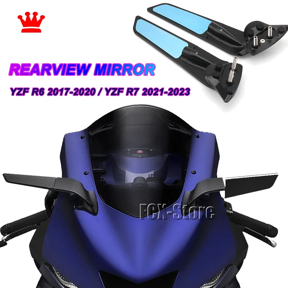 Motorcycle Mirror Wind Wing Adjustable Rotating Rearview Mirror New For Yamaha YZF R7 2021 2022 2023 Yzf R6 2017 2018 2019 2020