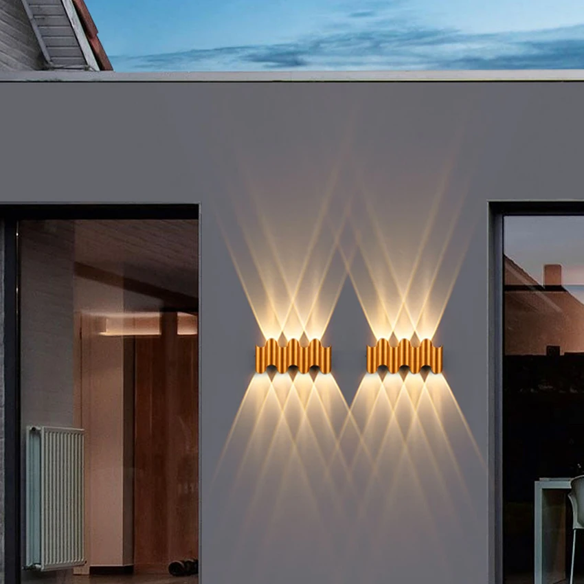 Applique murale imperméable pour la décoration de la maison, éclairage d\'extérieur lumineux de haut en bas, éclairage de jardin, éclairage de fond