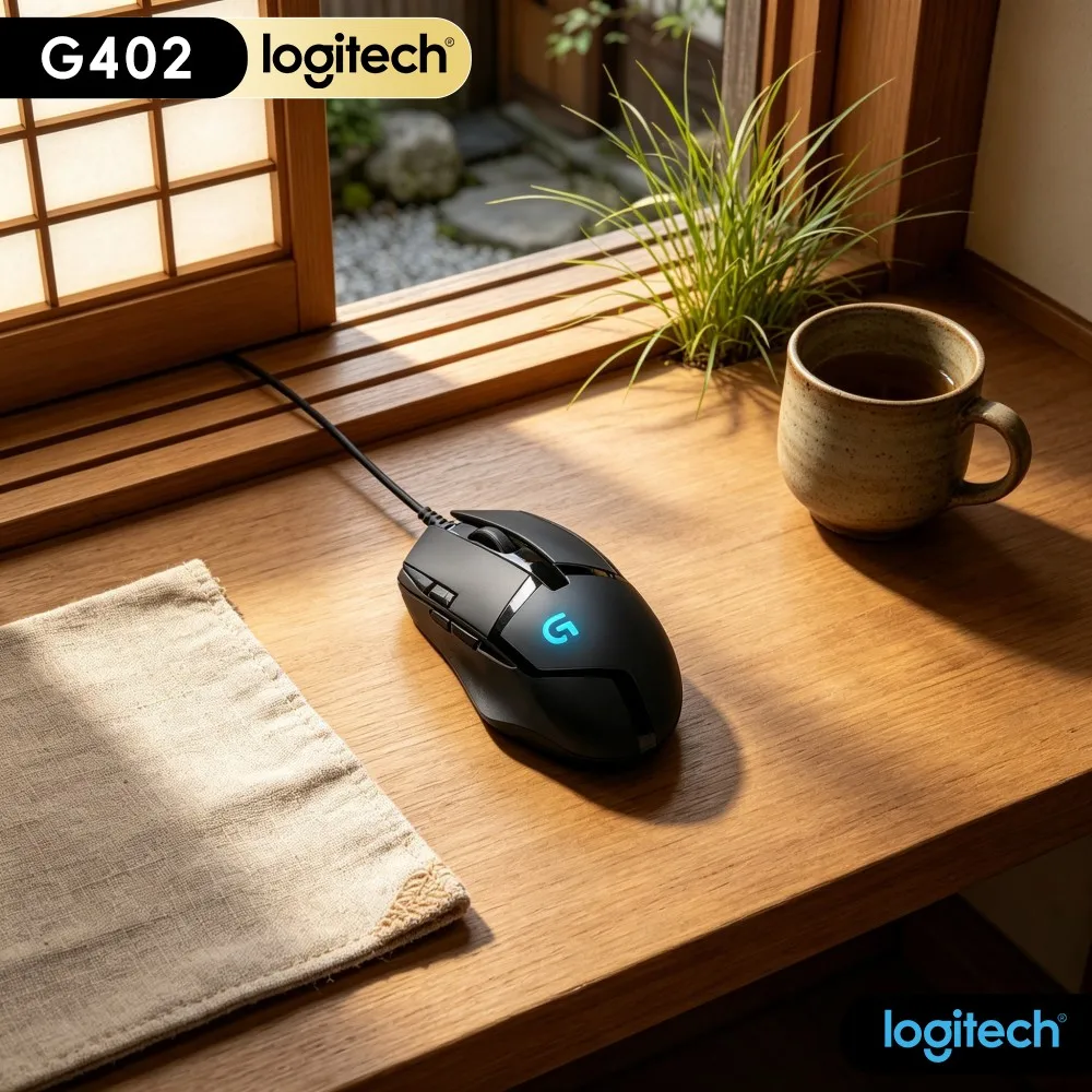 Professional Logitech G402 Wired Gaming Mouse 8 Programmable Buttons 4 DPI Modes 4000 500 IPS Ergonomic For FPS CS:GO